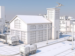 low poly city town pack 3Dモデル