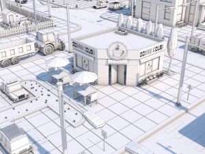low poly city town pack 3D Model