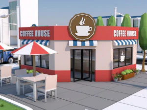 low poly city town pack 3D Model