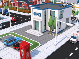 low poly city town pack 3Dモデル