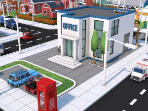 low poly city town pack 3D Model