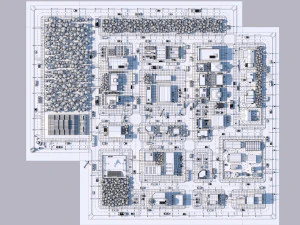 low poly city town pack 3D Model