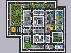 low poly city town pack 3Dモデル