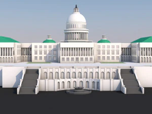 low poly united states capitol hill landmark 3D Model