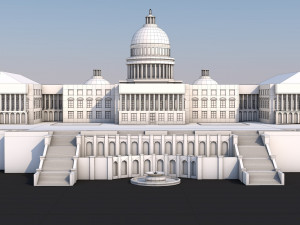 low poly united states capitol hill landmark 3D Model