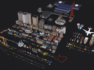 Low Poly City Mega Pack 3Dモデル