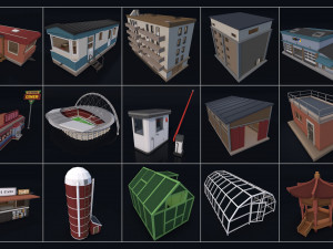 Low Poly City Mega Pack 3D Model