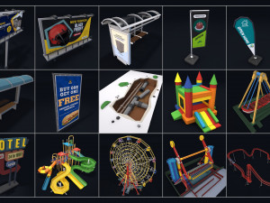 Low Poly City Mega Pack 3D Model