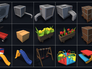 Low Poly City Mega Pack 3D Model