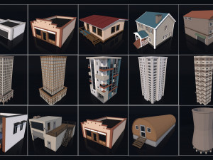 Low Poly City Mega Pack 3D Model