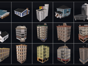 Low Poly City Mega Pack 3D Model