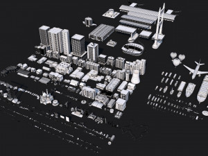 Low Poly City Mega Pack 3D Model
