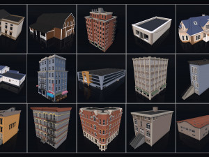 Low Poly City Mega Pack 3D Model