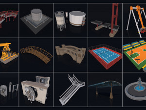 Low Poly City Mega Pack 3D Model