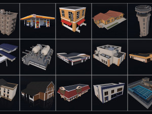 Low Poly City Mega Pack 3D Model
