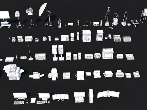 70 Interior Electronic Collection Pack for Game Ready 3D Model