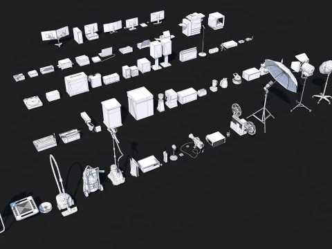70 Interior Electronic Collection Pack for Game Ready 3D Model