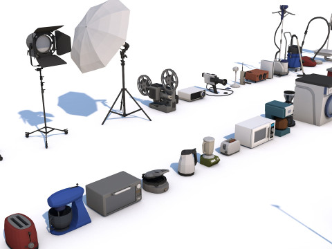 70 Interior Electronic Collection Pack for Game Ready 3D Модель