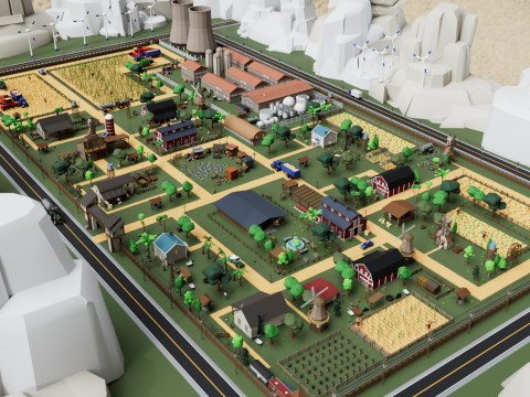 Farm House and Animals Pack for Game Ready 3D Модель