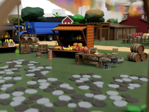 Farm House and Animals Pack for Game Ready 3D Модель