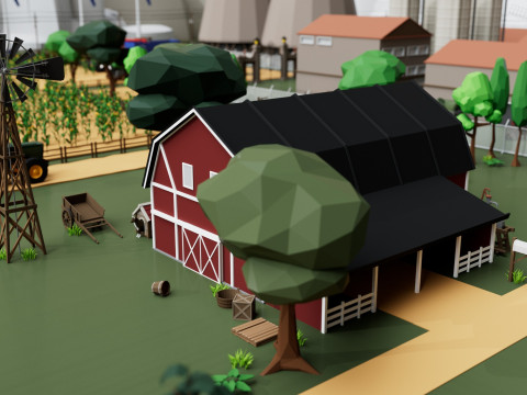 Farm House and Animals Pack for Game Ready 3D Модель