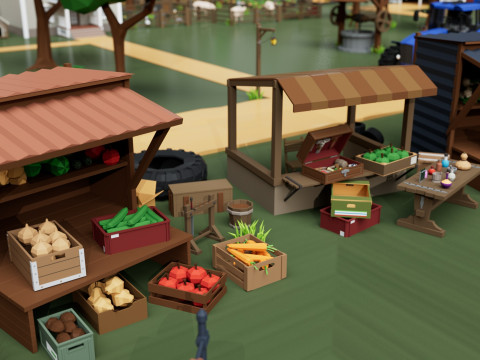 Farm House and Animals Pack for Game Ready 3D Модель