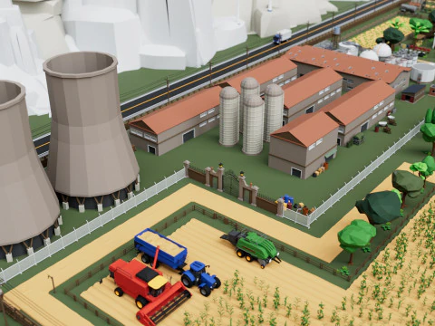 Farm House and Animals Pack for Game Ready 3D Model