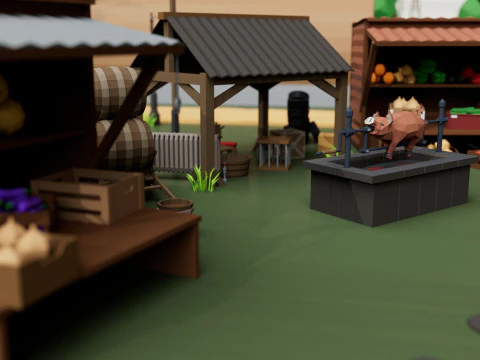 Farm House and Animals Pack for Game Ready 3D Model