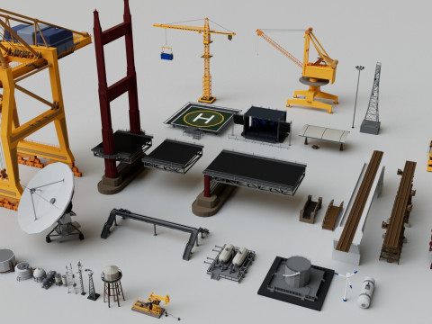 500 Realistic Exterior City Street Props Pack Collection Modelo 3D