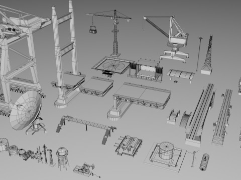500 Realistic Exterior City Street Props Pack Collection Modelo 3D