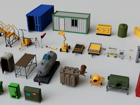 500 Realistic Exterior City Street Props Pack Collection Modelo 3D