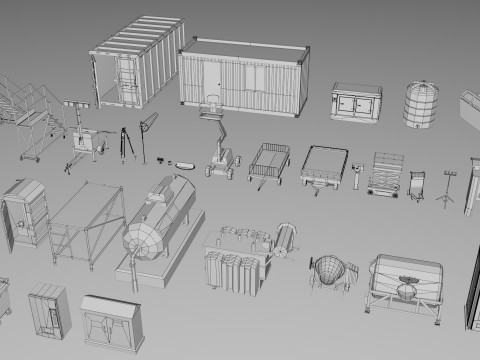 500 Realistic Exterior City Street Props Pack Collection Modelo 3D
