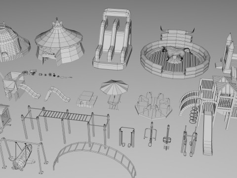500 Realistic Exterior City Street Props Pack Collection Modelo 3D