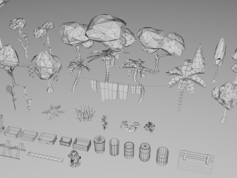 500 Realistic Exterior City Street Props Pack Collection Modelo 3D