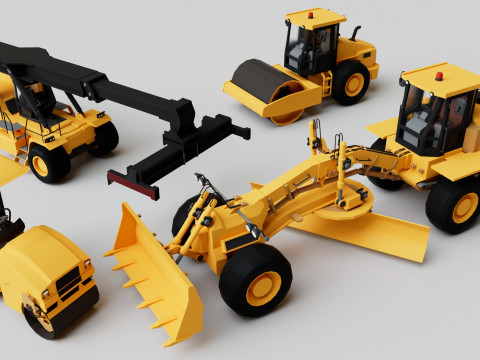 25 Heavy Industrial Machinery Transport Collection Pack 3D-Modell