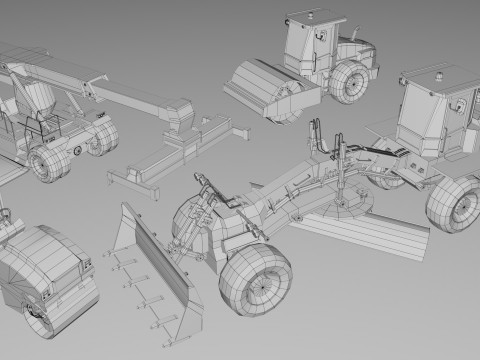 25 Heavy Industrial Machinery Transport Collection Pack 3D-Modell