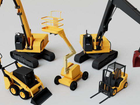 25 Heavy Industrial Machinery Transport Collection Pack 3D-Modell