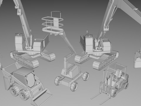 25 Heavy Industrial Machinery Transport Collection Pack 3D-Modell