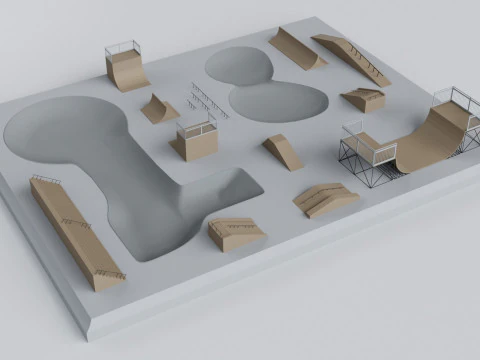 Cole&ccedil;&atilde;o de Pacotes de Est&aacute;dio Esportivo - Pronto para Jogo Modelo 3D