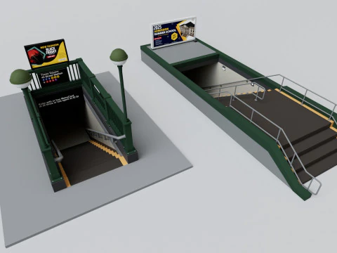 Realistic Exterior City Street Props Pack Collection 3D Model