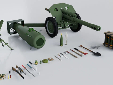 Collezione Mega Pack militare - Gioco pronto Modello 3D