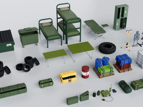 Collezione Mega Pack militare - Gioco pronto Modello 3D