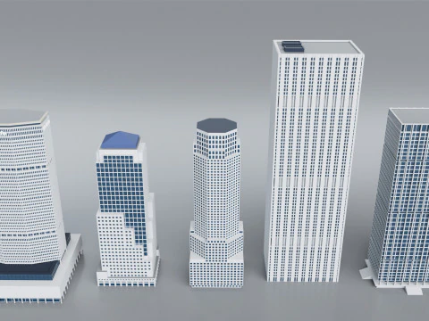60 World Famous Skyscrapers Buildings - Realistic High Detailed 3D Model