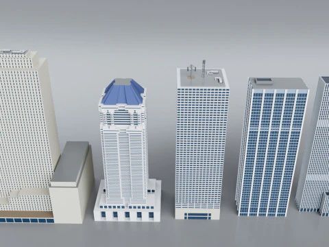 60 World Famous Skyscrapers Buildings - Realistic High Detailed 3D Model