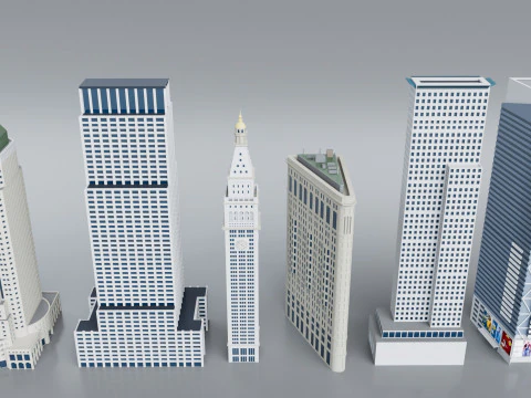 60 World Famous Skyscrapers Buildings - Realistic High Detailed 3D Model