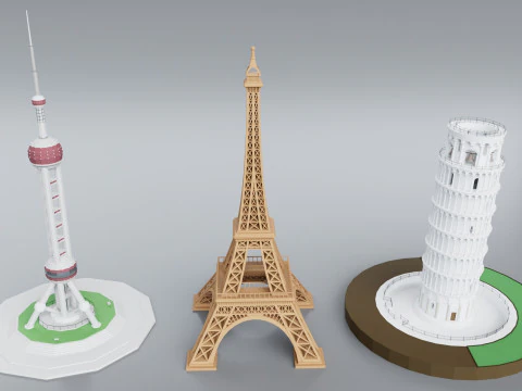 60 World Famous Skyscrapers Buildings - Realistic High Detailed 3D Model