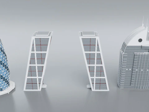 60 World Famous Skyscrapers Buildings - Realistic High Detailed 3D Model