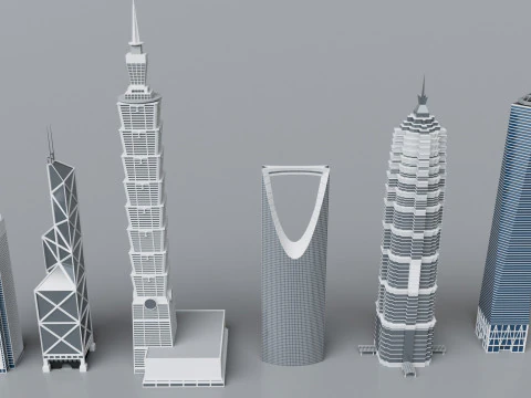 90 World Famous Landmarks Monument Mega Pack Collection 3D Model