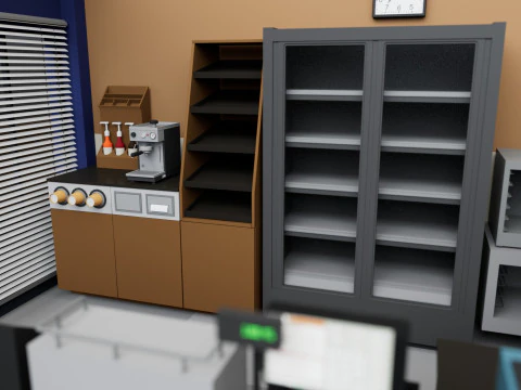City Supermarket Building Interior Exterior Modular Environment 3D Model