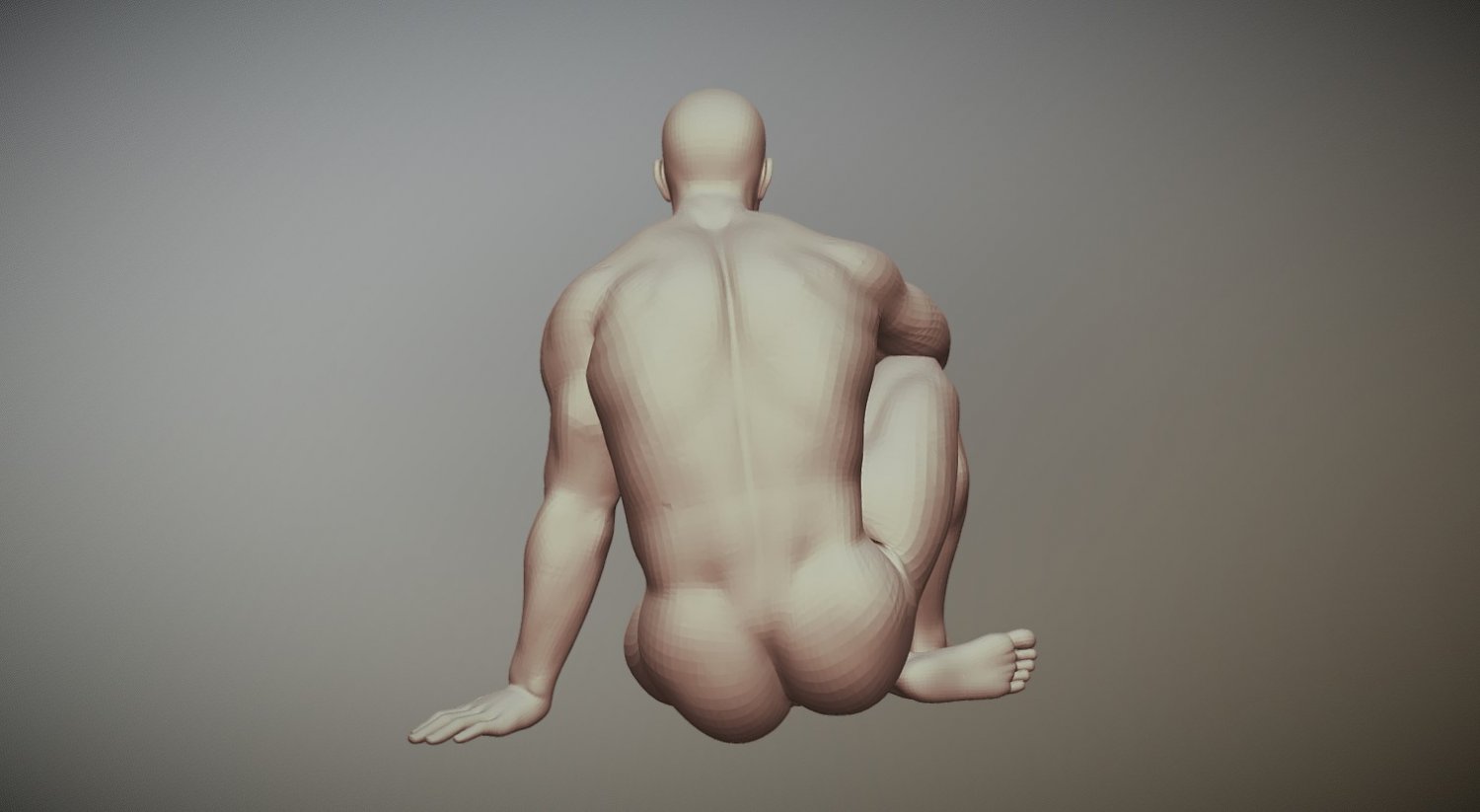 3d printable nude male body pose 03 3D Принт Модели. 